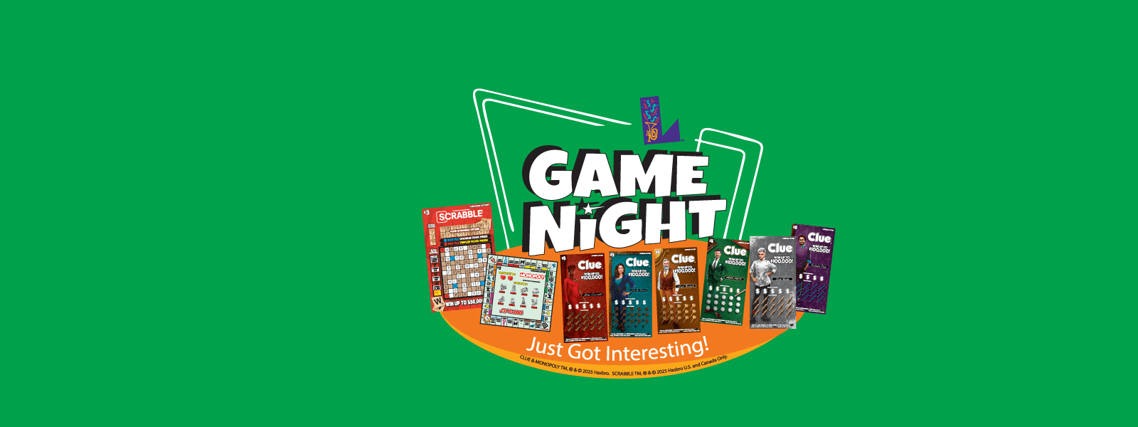 Game Night family of games including MONOPOLY, SCRABBLE & CLUE