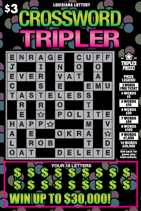 Crossword Tripler scratch-off ticket from Louisiana Lottery