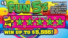 Fun 5's scratch-off from Louisiana Lottery