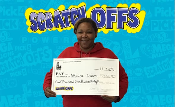 Photo of Monica Gums of Gueydan won $5,555 on a $1 scratch-off!
